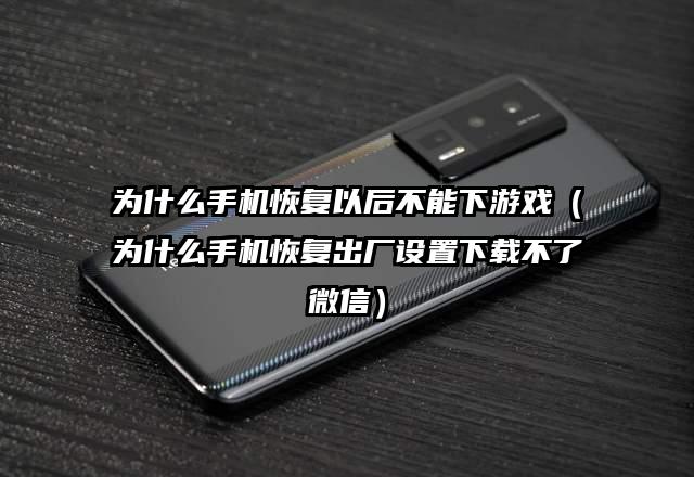 为什么手机恢复以后不能下游戏（为什么手机恢复出厂设置下载不了微信）